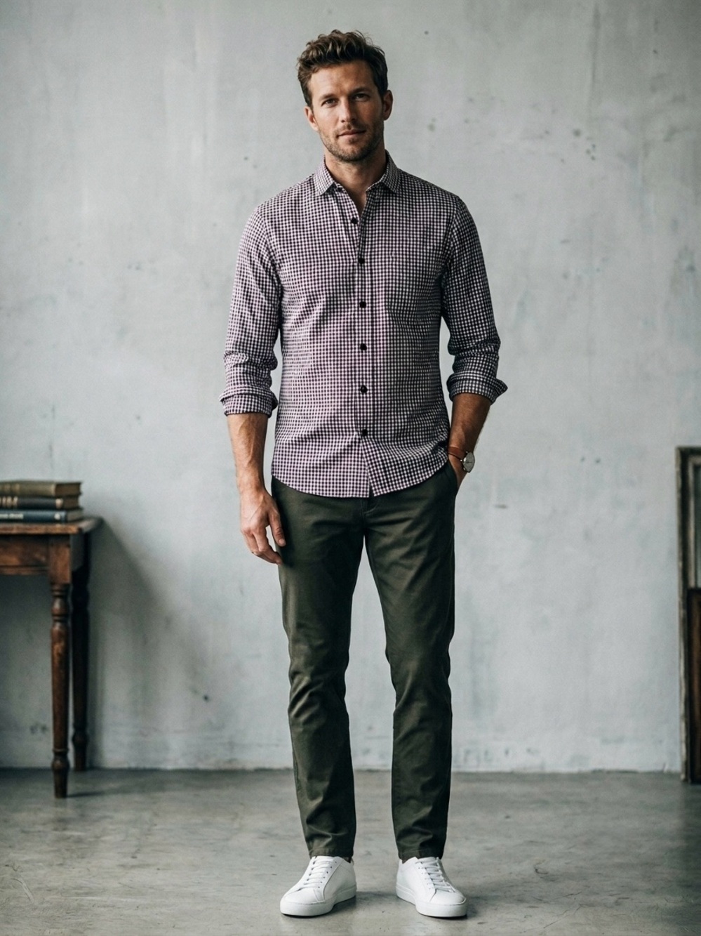 Taylor Stitch Made in USA Men's Shirt XS Custom Tailored Gingham Check 2012
